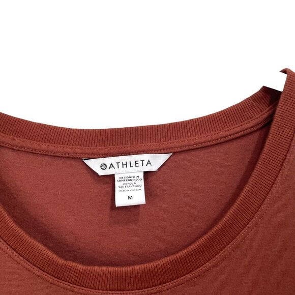 Athleta Harlow Hybrid Tee top blouse Size M‎ brick orange - Picture 3 of 6